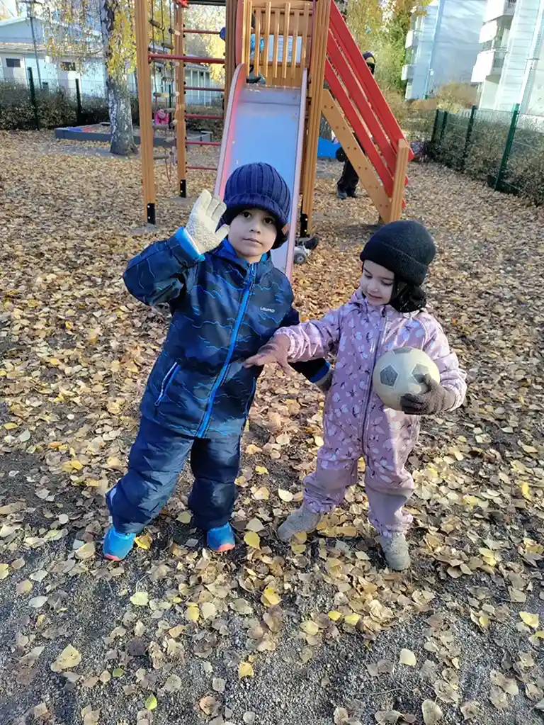 A picture of UMKA kids playing in winter 2024