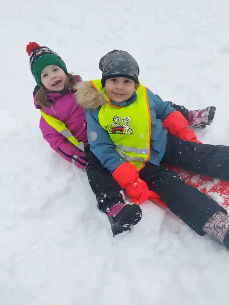 A picture of UMKA kids playing in winter 2024