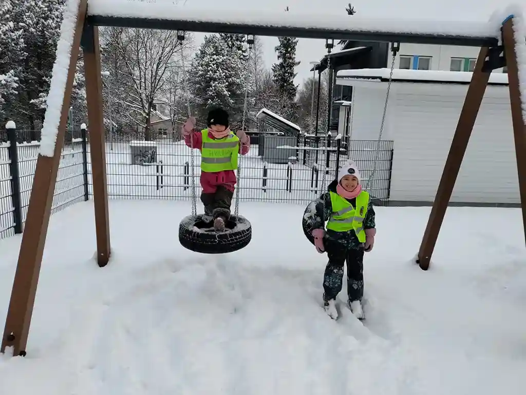 A picture of UMKA kids playing in winter 2025